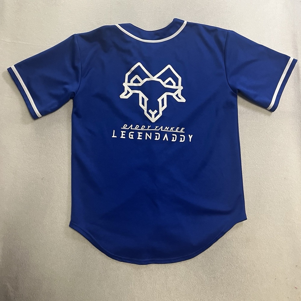 Daddy Yankee Shirt Men's Large Blue LA Dreamz Legendaddy Baseball Jersey Tour